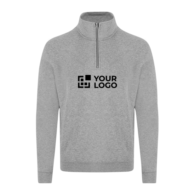 Camisola unissexo com fecho de correr médio de felpa escovada 280 g/m²