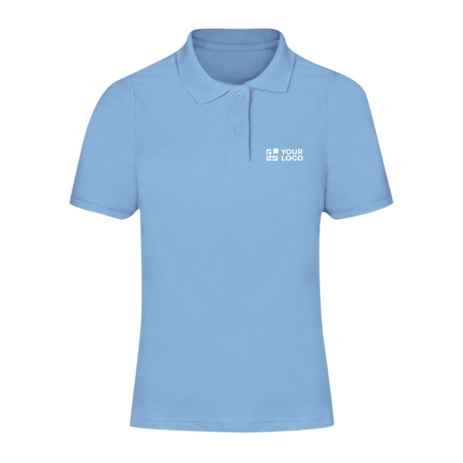 Polo 100% algodão piqué várias cores, manga curta para mulher 180 g/m²