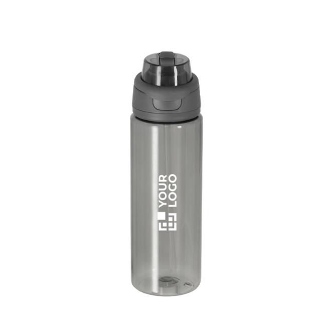 Garrafa translúcida com sistema de bebida duplo e pega dobrável