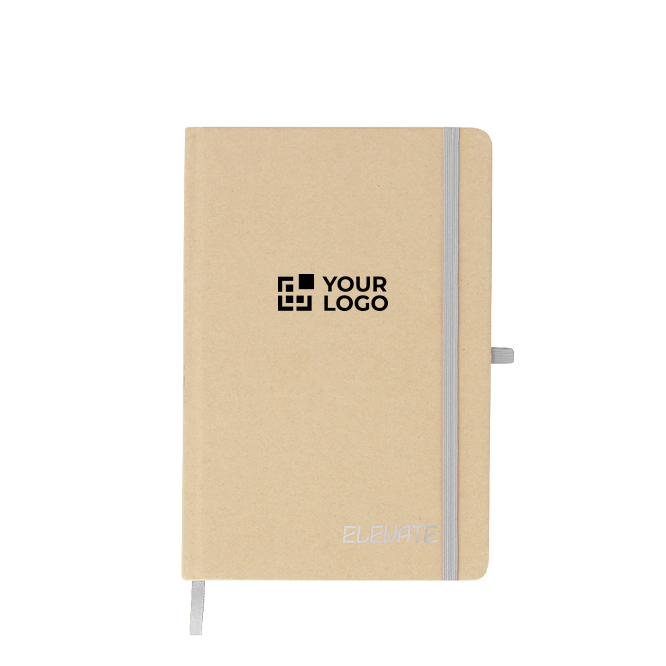 Caderno de cartão reciclado de capa dura, folhas pautadas A5