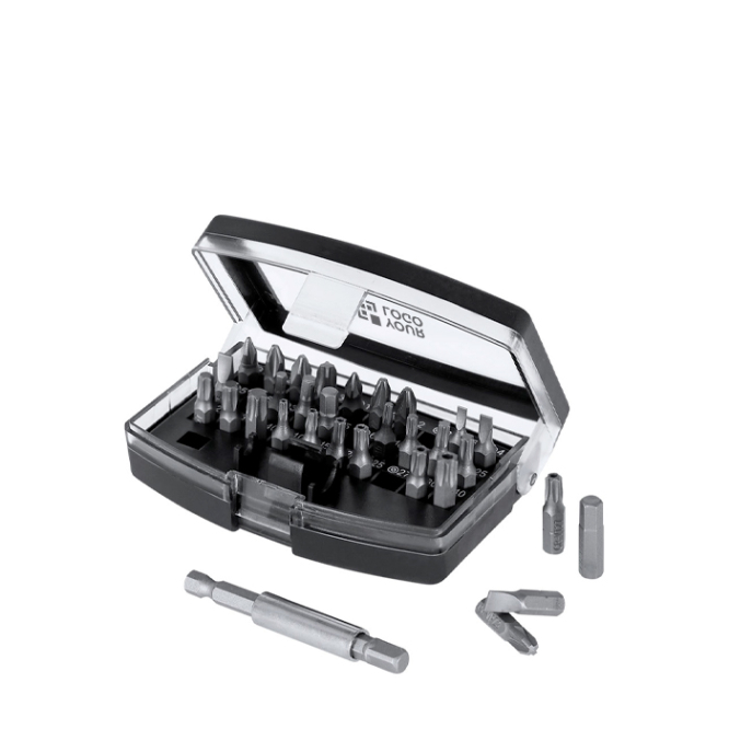 Conjunto de ferramentas com estojo de plástico e pontas magnéticas