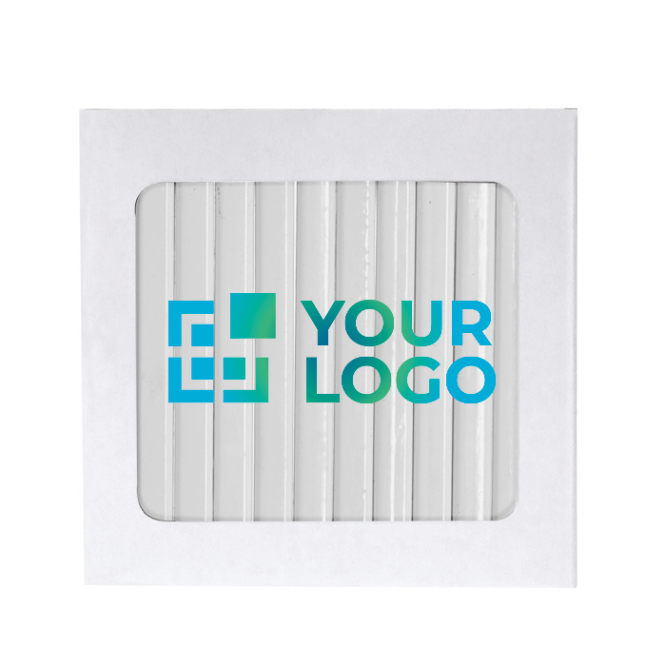 Lápis de madeira brancos em caixa de 12 para marcação digital