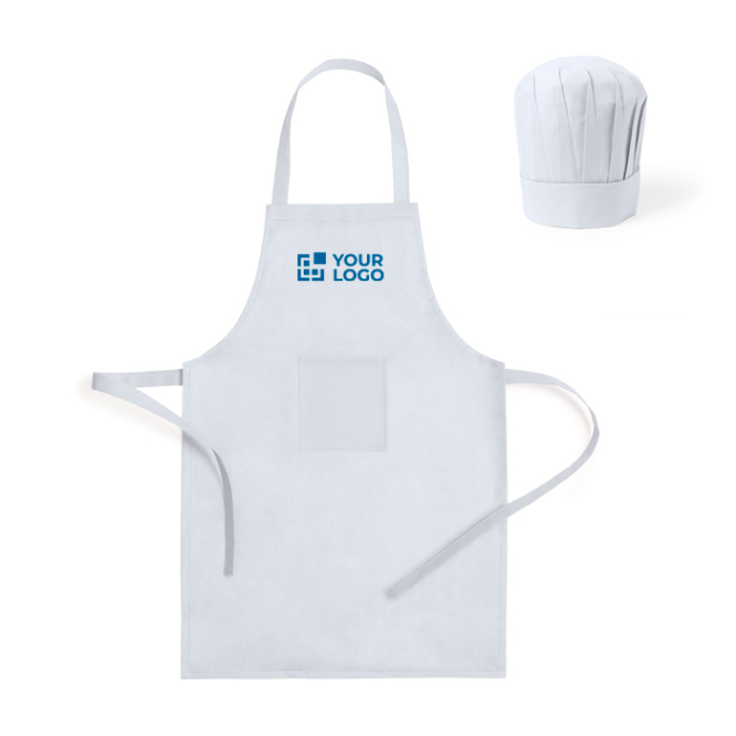 Conjunto de avental e chapéu de cozinha de non-woven para crianças