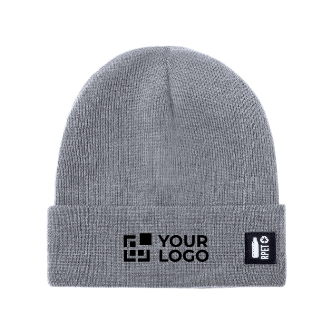 Gorro de malha de poliéster rPET com rebordo frontal