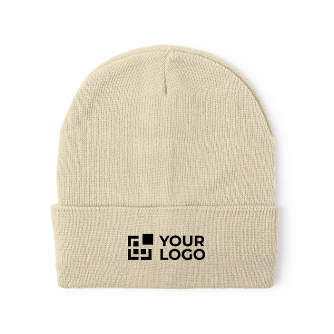 Gorro elástico de malha com rebordo para personalizar