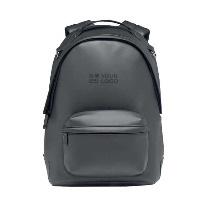 Mochila para laptop de couro sintético com bolso frontal de 15''