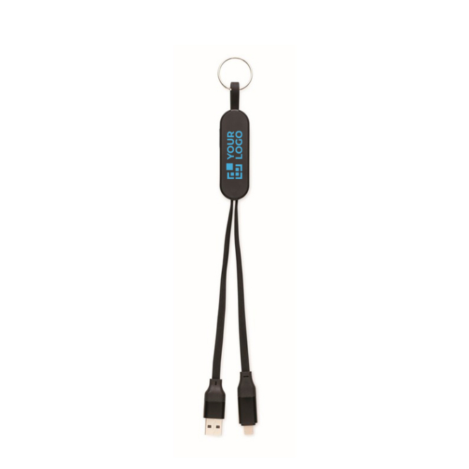 Porta-chaves e suporte para telemóvel com cabos de carga de 26 cm