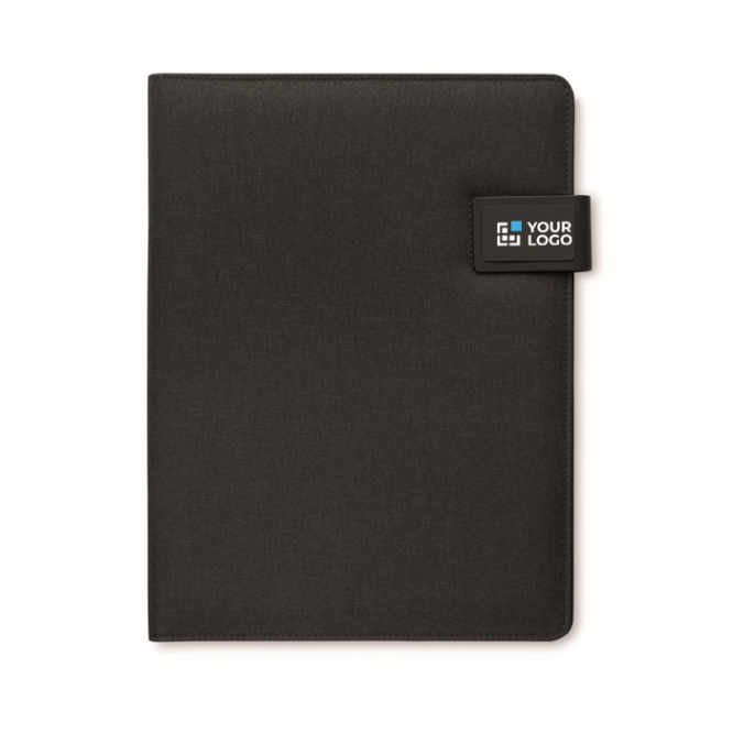 Porta-fólio de pele com powerbank e carregador sem fios A4