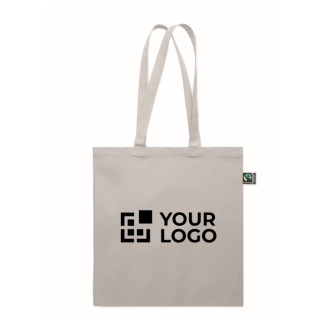 Saco de compras de algodão Fairtrade com fole 180 g/m2