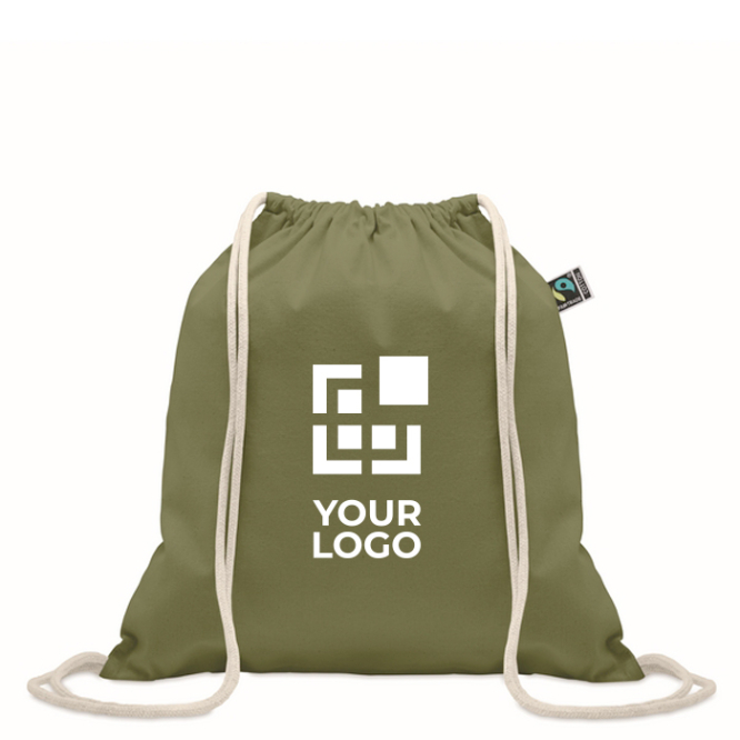 Saco de cordão de algodão com fecho franzido 180 g/m2