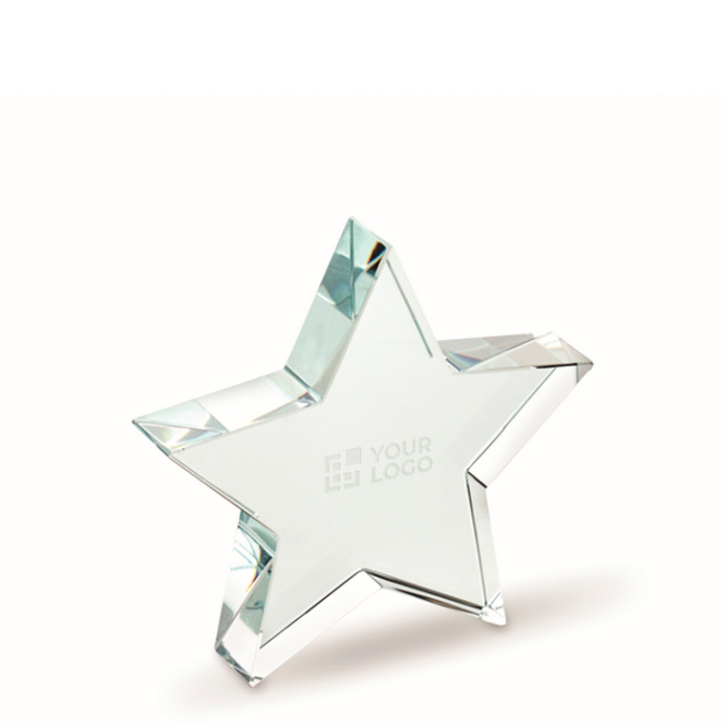 Troféu em forma de estrela de vidro para personalizar