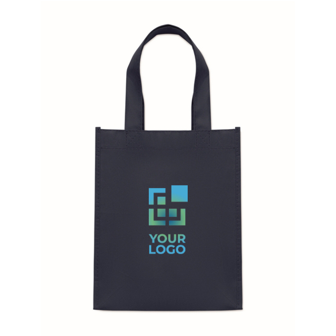 Saco pequeno de rPET em várias cores com fole inferior 80 g/m2