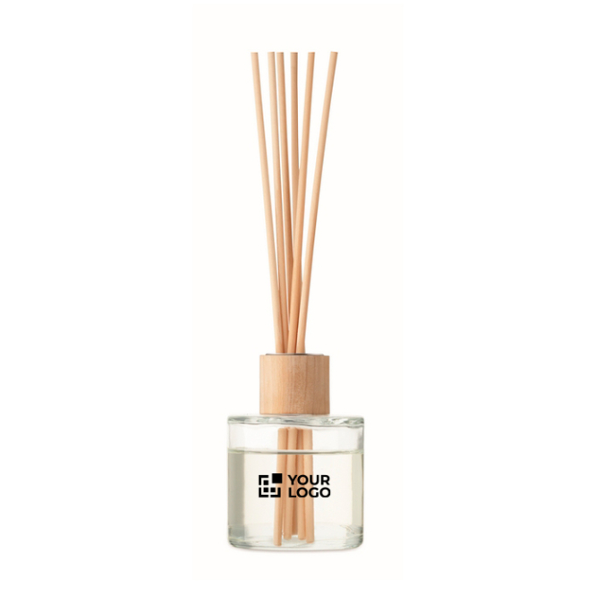 Elegante ambientador de aroma a baunilha com detalhe de bambu