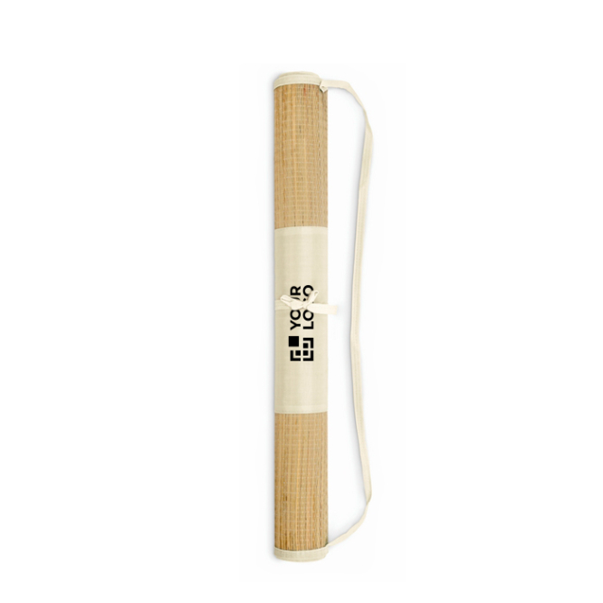 Tapete de praia de palha natural enrolável com alça