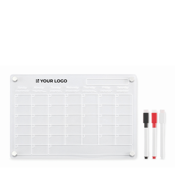 Agenda magnética mensal de acrílica A4