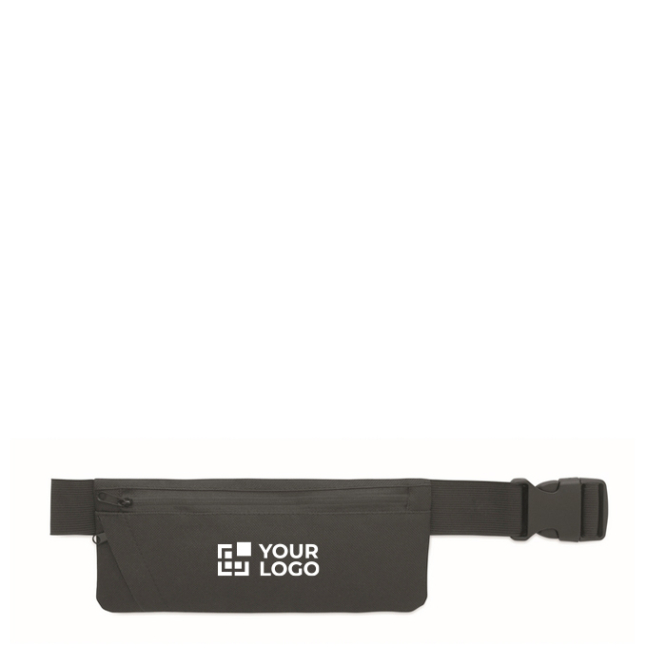 Bolsa de cintura para running, poliéster rPET 600D com fecho de correr