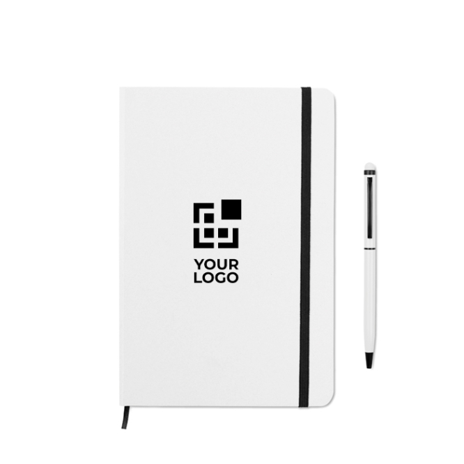 Set de caderno A5 e caneta para publicidade vista principal