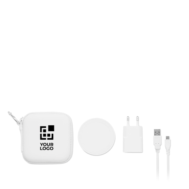 Kit carregador sem fios para merchandising cor branco