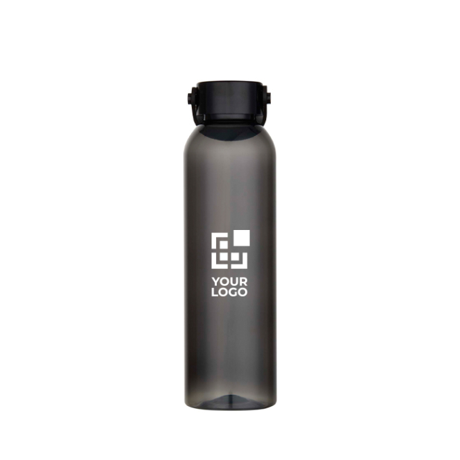 Garrafa de plástico reciclado com pega de silicone na tampa 630 ml