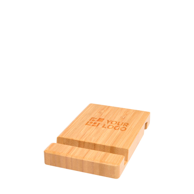 Suporte de bambu para dispositivos eletrónicos, 2 orifícios angulados