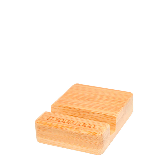 Suporte de bambu para telemóvel com ângulo de visão ergonómico