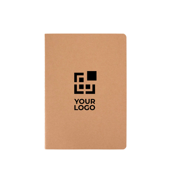 Caderno tipo agenda de papel kraft com lombada cosida A5