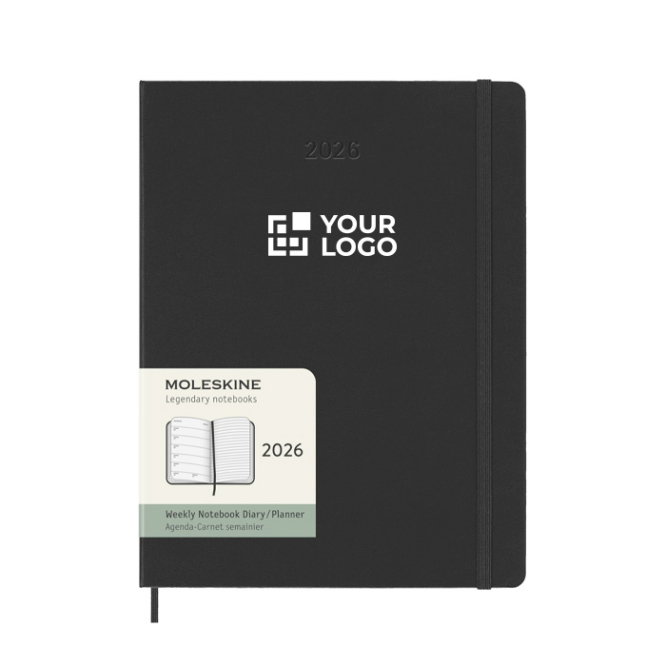 Agenda semanal grande com fecho elástico e capa dura Moleskine