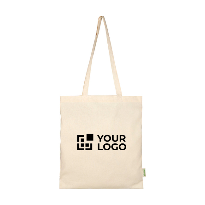 Saco tote de algodão reciclado 140 g/m2 vista principal
