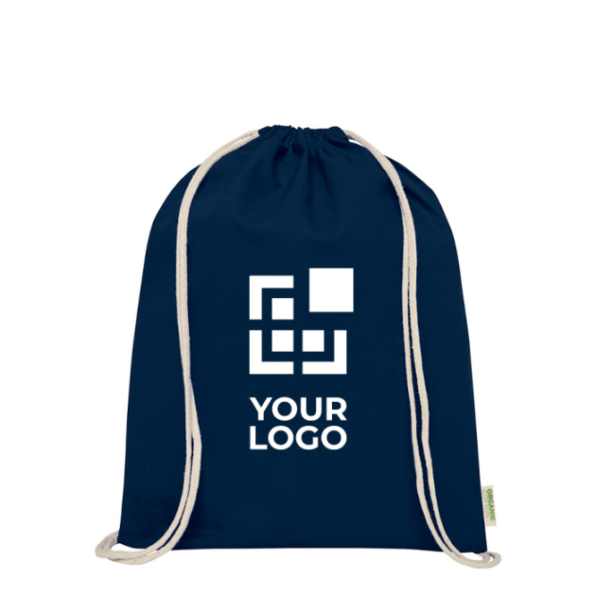 Saco de algodão orgânico com cordão natural 5 L 140 g/m2