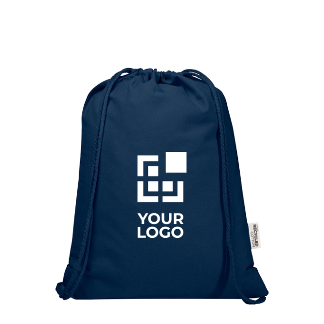 Saco de cordão de algodão reciclado e fecho rápido 5 L 180 g/m2