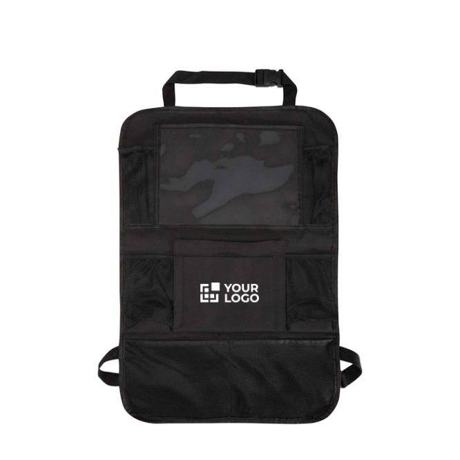 Organizador para carro com bolsos de malha e janela