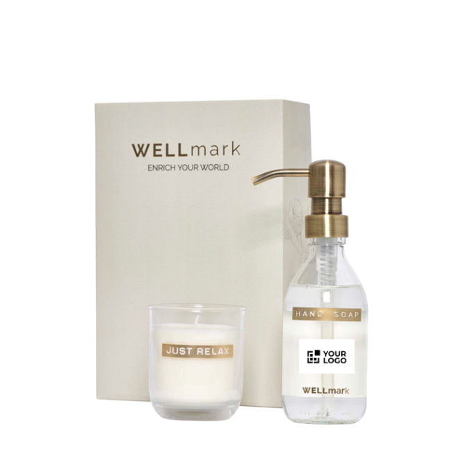 Conjunto de dispensador e vela perfumada de vidro WELLmark 250 ml