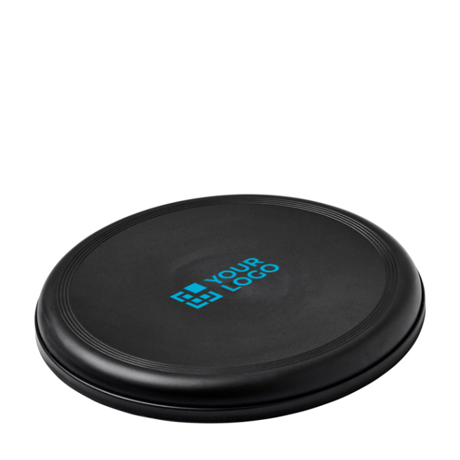 Frisbee redondo de plástico reciclado com acabamento salpicado
