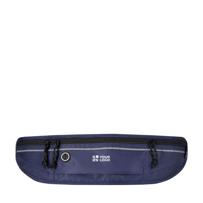 Bolsa de cintura para corrida com vários bolsos e elementos refletores