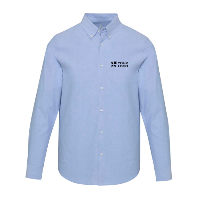 Camisa Oxford de manga comprida, gola de botão para homem Elevate