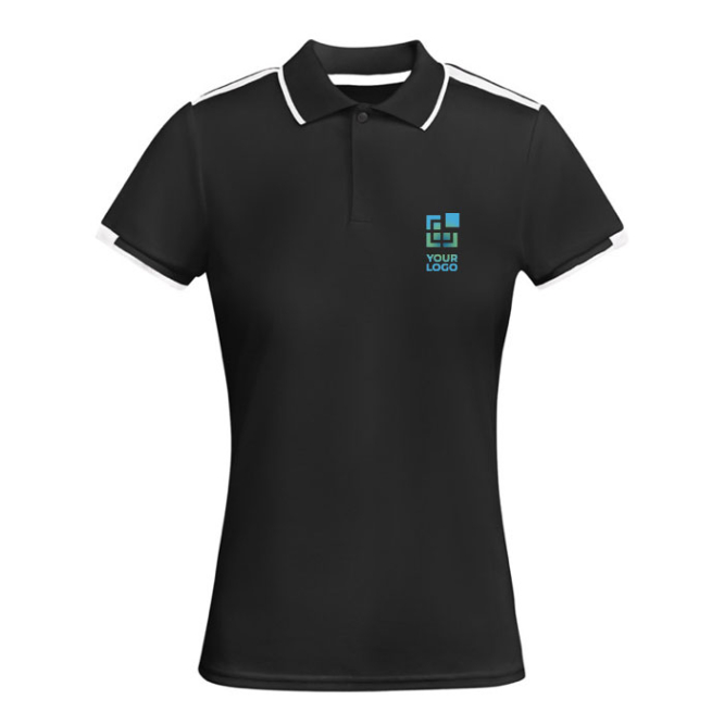 Polo de poliéster de manga curta para mulher bicolor 140 g/m2 Roly 