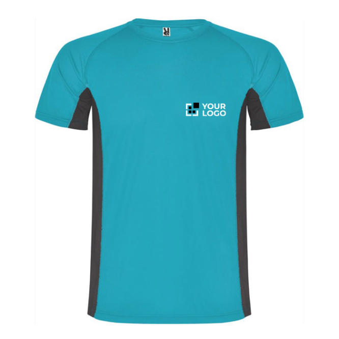 T-shirt desportiva de poliéster para homem bicolor 140 g/m2 Roly 