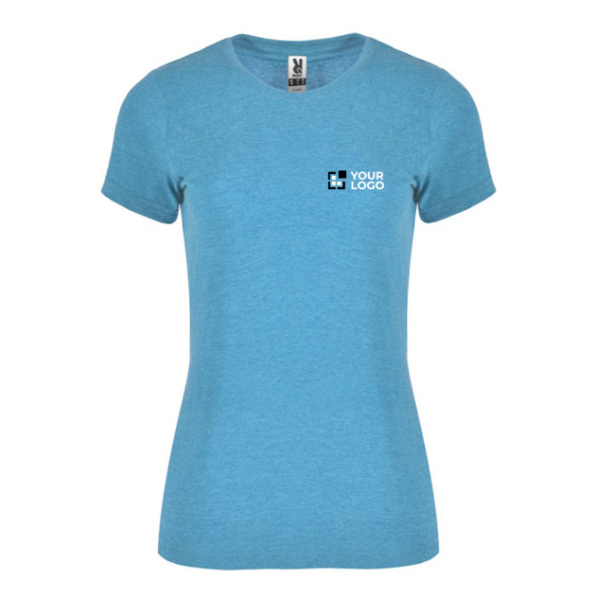 T-shirt jaspeada de algodão e poliéster para mulher 150 g/m2 Roly 