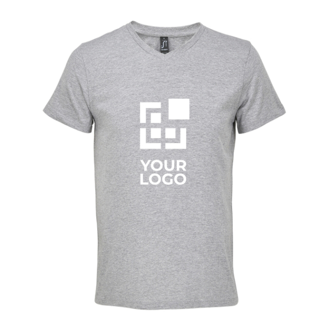 T-shirt de algodão semipenteado unissexo de gola em V SOL'S