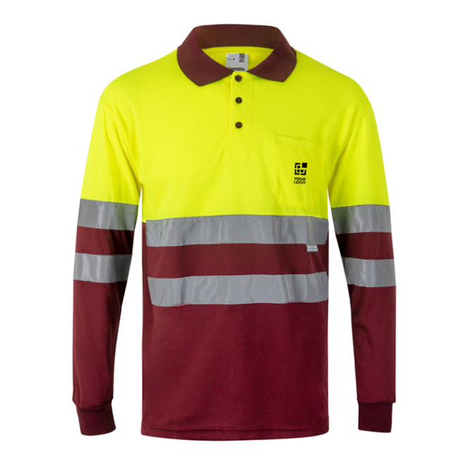 Polo de trabalho, manga comprida poliéster 160 g/m2 Velilla 