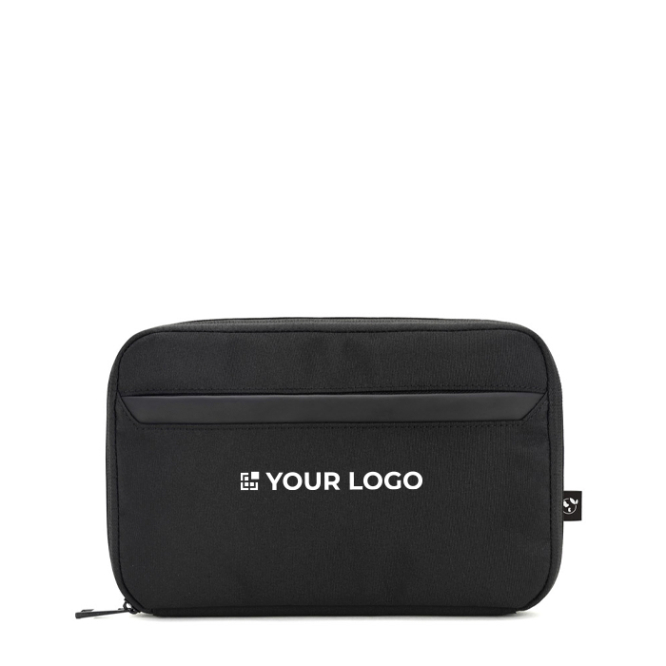 Bolsa organizadora de acessórios tecnológicos em poliéster reciclado