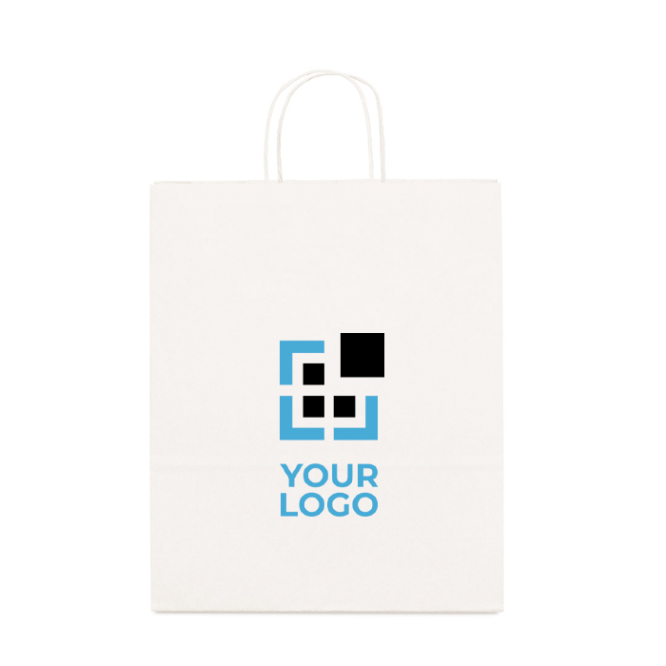 Saco grande em papel craft personalizável cor branco