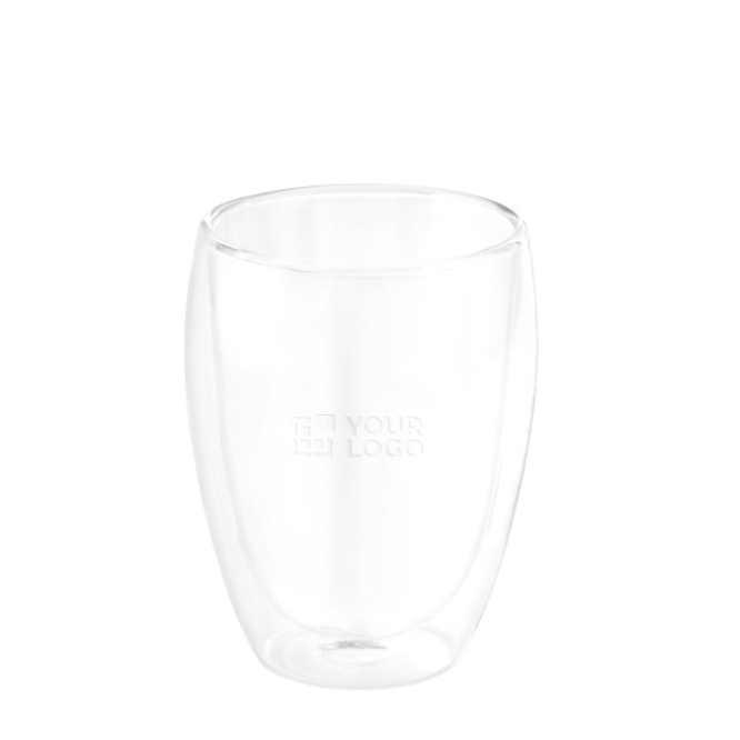 Copo de vidro de parede dupla com isolamento de ar 350 ml