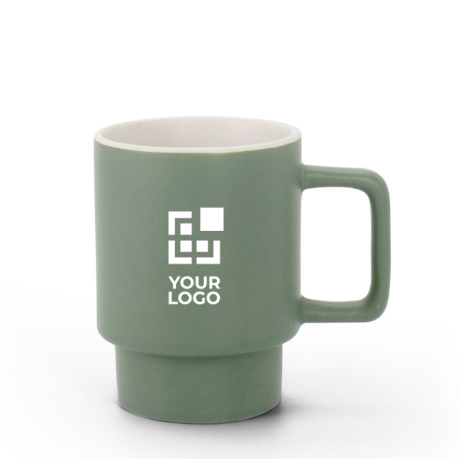 Caneca de cerâmica com acabamento mate e caixa de oferta kraft 330ml