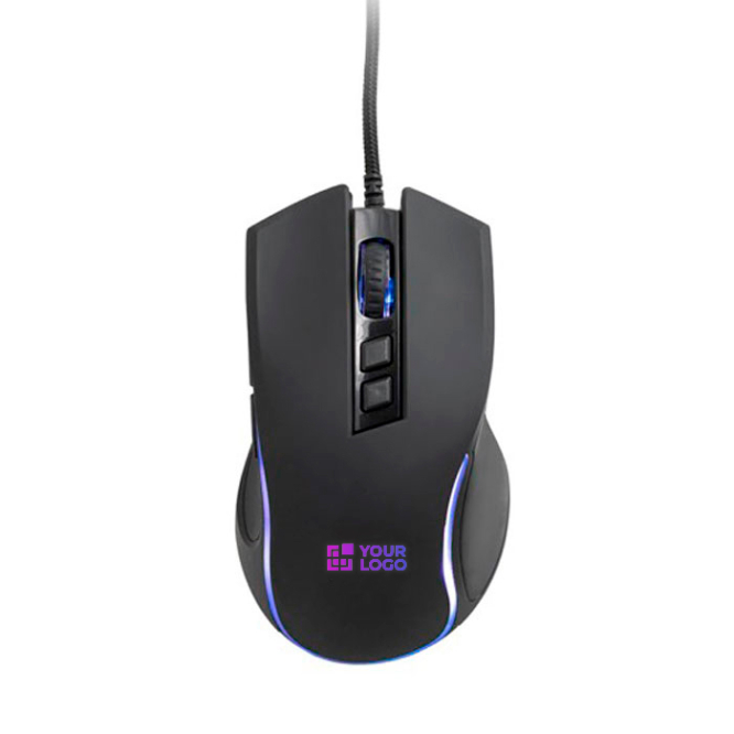 Rato gaming com botões de jogo e 8 modos de iluminação