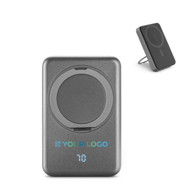 Bateria externa ecológica magnética com suporte de anel 10000 mAh
