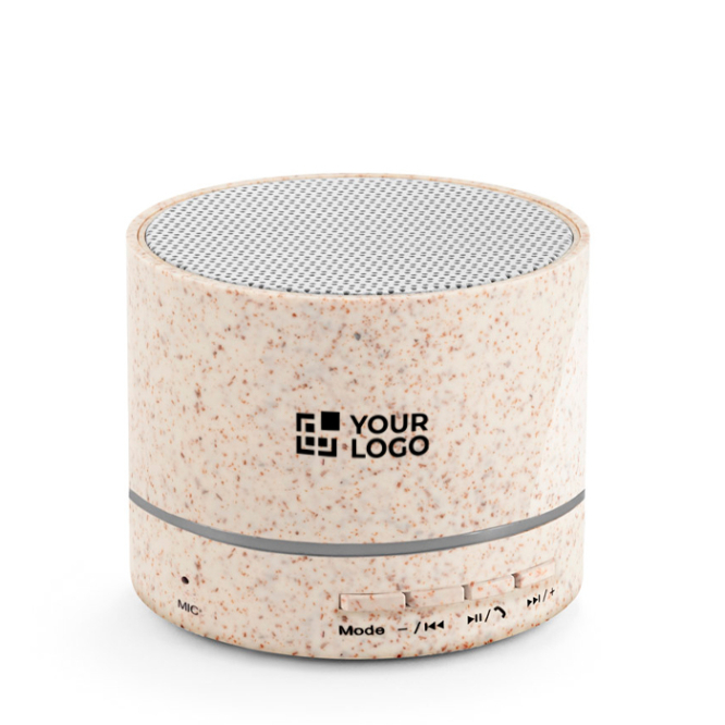 Colunas portáteis de fibra de palha com Bluetooth e potência de 3 W