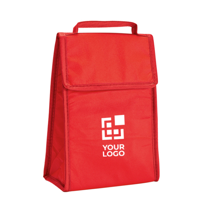 Bolsa térmica dobrável com logotipo cor vermelha