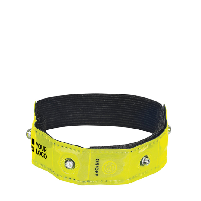 Pulseira refletora ajustável com 4 LEDs vermelhos e função de flash