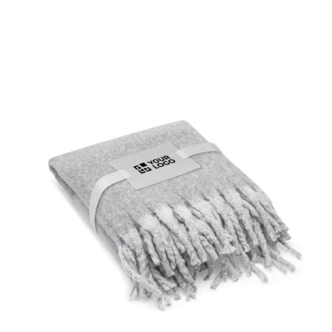 Manta em poliéster reciclado com toque suave tipo mohair 300 g/m²